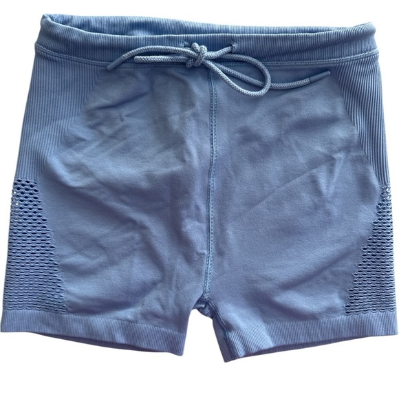 Offline by Aerie Women Athletic Seamless High Rise Mesh Shortie Shorts Blue Sm - Picture 1 of 5